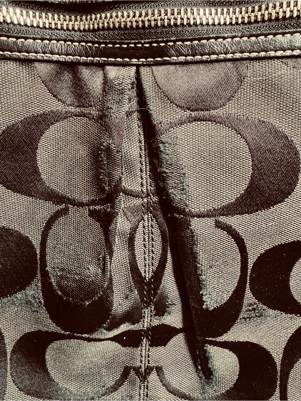 Vintage Coach Signature Logo Canvas Tote Bag - Picture 3 of 10